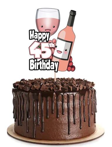30th Anniversaire Rose Vin Party Food Cupcake Picks Sticks Drapeau Décorations Toppers 