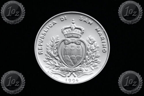 SAN MARINO 1000 LIRE 1994 KM# 316 PROOF LILLEHAMMER OLYMPICS SILVER Coin 