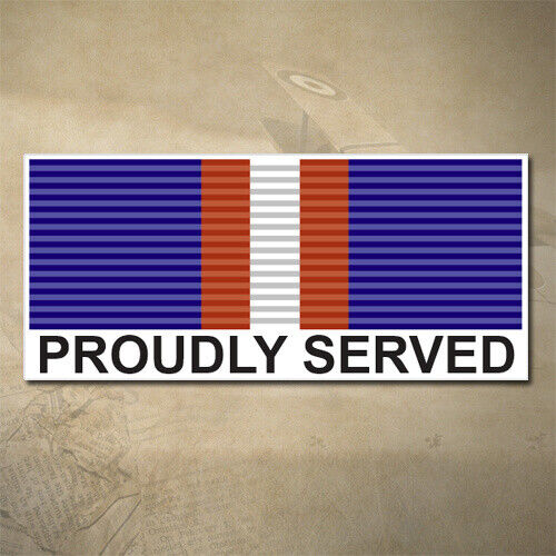 NEW ZEALAND GENERAL SERVICE MEDAL 1992 WARLIKE DECAL PROUDLY SERVED150MM X