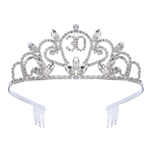 Sweet 16 Birthday Tiara Rhinestone Crystal Crown for 16th Birthday Gift Party 