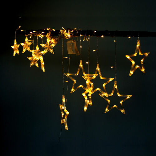 Luces LED cortina luces navideñas cadena de luces luz ventana decorativas estrellas