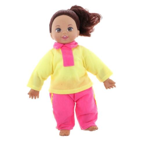 Cute Lifelike Vinyl Baby Doll Schoolgirl Newborn Girl Doll in Yellow Clothes