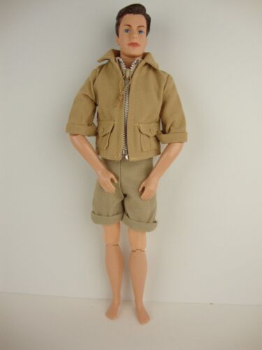 2 piece Outfit in Tan Jacket and Tan Shorts Made to Fit the Ken Doll