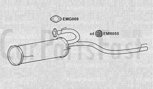 3Yr Warranty Without Sensor Port EXDU6035 EXHAUST SILENCER TAIL PIPE