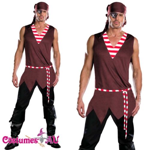 Mens Buccaneer Pirate Man Halloween Costume Fancy Dress Party Dress Outfit