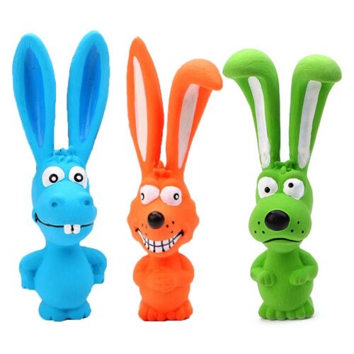 Screaming Rubber Rabbit For Dogs Latex Squeak Squeaker Chew Training Toy