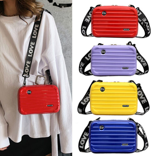 Women Suitcase Box Shape Crossbody Shoulder Bag Mini Square Bag Storage US 2h