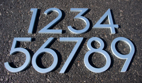 Modern House Numbers Modern Font Recycled Aluminum 6" Choose 3 