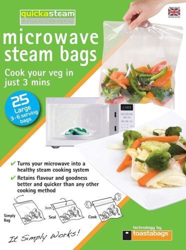 25,50,75,100 or 200 Quantity Microwave Steam Bags Healthy Cooking Size Large