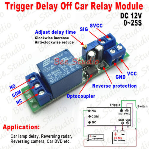 DC 12V Adjustable Signal Trigger Delay Timer Switch Delay Turn Off Relay Module