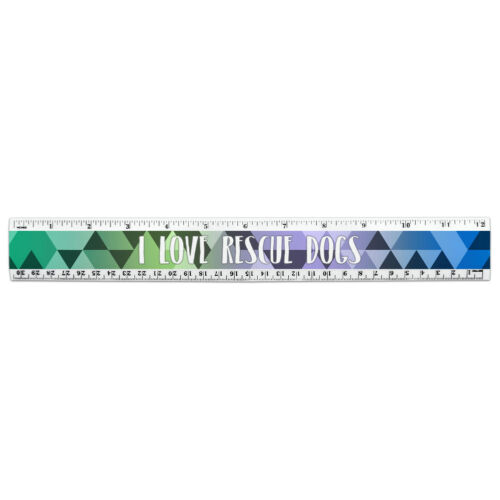 12 Inch Standard and Metric Plastic Ruler I Love Heart Animals P-S