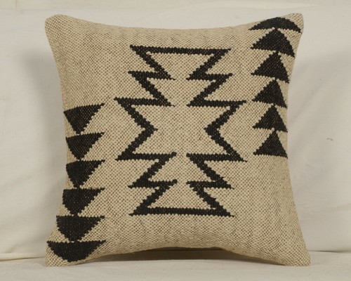 4 set of Wool Jute Cushion Cover Throw Indian Vintage Handmade Kilim Rug Pillows