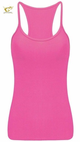 Ladies Crazy Chick Microfiber Vest Stretchy Top Dance Party Casual Club Gym Vest