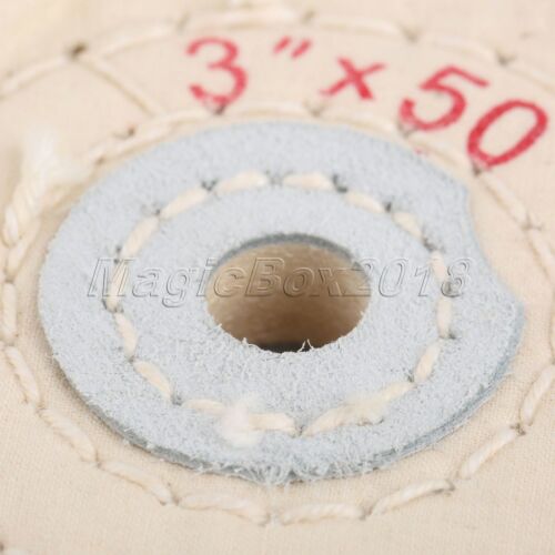 1pc 3inch  White Cloth Polishing Buffing Wheel For Grinding Glass Steel Carbide