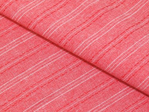 LLS-Coral-M Linen Look Stripe Polyester Suiting Dress Fabric