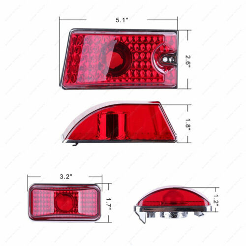 For 2003-2009 Hummer H2 Cab Clearance Roof Marker Lights Red Lens w//White Bulbs