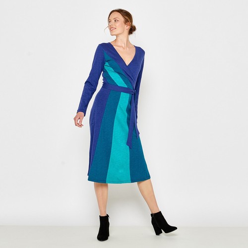 Tranquillo Kleid Biobaumwolle Organic Cotton blau rot Pandina W18E23 Bindeband