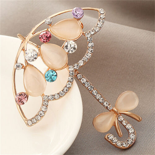 Opal And Rhinestone Umbrella Brooch Pin Cute Korea Style Brooches For Women、Pop 