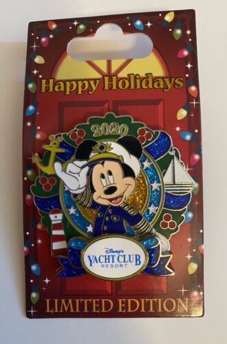 Disney 2020 Yacht Club Mickey Captain Happy Holiday Limited Pin New with Card 