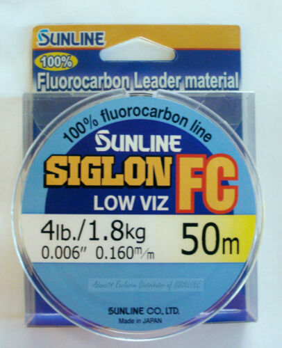 Sunline Siglon FC Fluorocarbon 55yards.50m.Super Fishing Line leader Low Visible