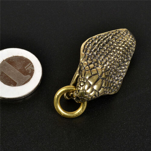 New Men Belt Clip Buckle Vintage Brass Cobra Gold Keychain Key Ring Holder Hook 