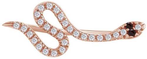 Details about / Snake Ear Crawler Earrings In 14k Rose Gold Over Silver Round Cut Gemstone