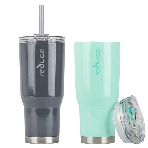 2 Pack Reduce Cold 1 Tumbler with Straw 24 OZ Dual Wall Vacuum Insulated Mint