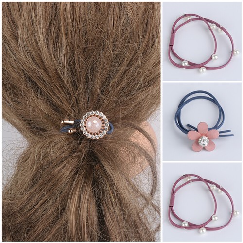 Ties Hair Accessories Pearl Hairband Elastic Rope Rubber Ring Ponytail Holder