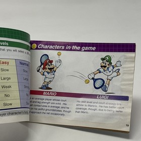 Mario Tennis Original Instruction Manual Booklet Nintendo Virtual Boy Vintage