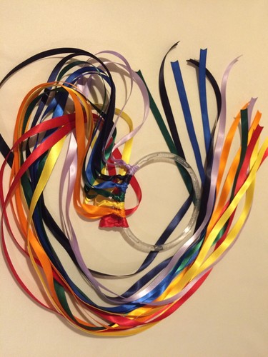 Fatto A MANO ARCOBALENO NASTRO far girare danza o Ritmica Art giocattolo sensoriale ad Anello 2m a lungo!