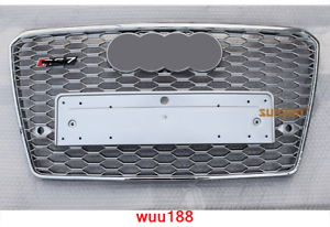 Fit For Audi A7 S7 2011-2014 RS7 Style Front Upper Honeycomb Grill Silver Grille 