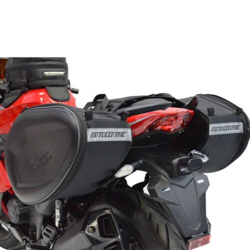 2x Motorcycle Saddlebags Rider Side Carbon Fiber Texture Bag Luggage Box