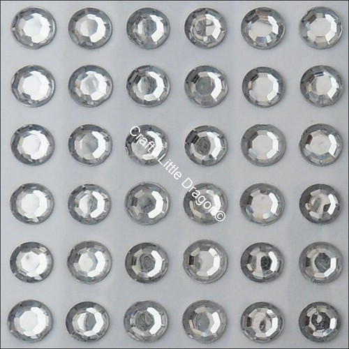 70 x 10mm Clear Rhinestone Diamante Stick On Self Adhesive GEMS Individual Round