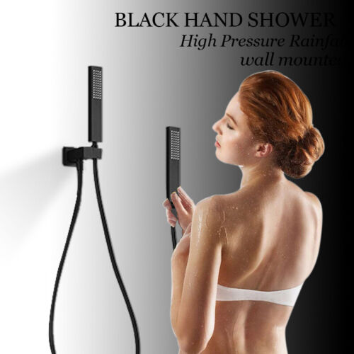 Matte Black Temperature Digital Display Shower Sets Body Massage System Jets 