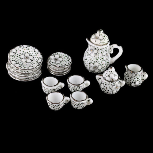 Puppenhaus Miniatur Speise Geschirr Porzellan Tee Set 15 Stk Gaensebluemch H5W1