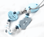Schnullerkette mit Namen★Junge Wolke+Bisschen Mama+Papa ★Babygeschenk blau grau