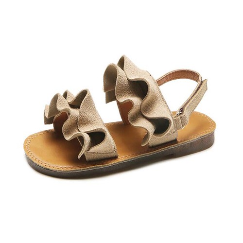Kids Girls Summer Sandals Children Toddler Ruffle Slingbacks Flat Holiday Shoes
