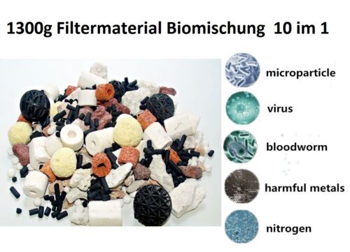 10 im 1 Top Mischung filtern Material für Außenfilter 1300g //1,3Liter Beutel