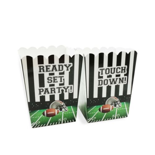 Football Season Party Appetizer Popcorn Boxes Black and White Touch Down 20 pack