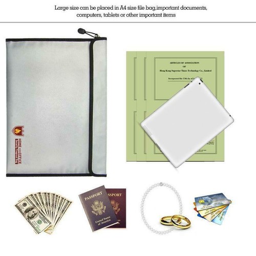 Feuerfeste Dokumententasche Geldkassette Feuersichere feuerfest Wasserdicht Neu