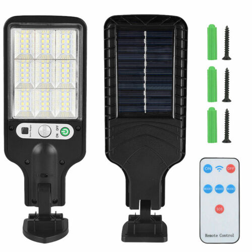 1200W Outdoor Solar Street Wall Light PIR Motion Sensor LED Lamp Remote Control 