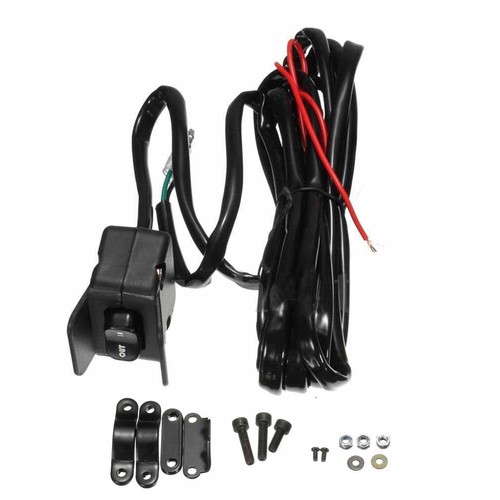12V ATV UTV Winch Rocker Thumb Thumb Handle Bar Switch Control Black Wire Kit