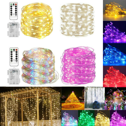 10-5M-1M LED String Lights Battery Operated With Remote Fairy Garden Decor ERM 