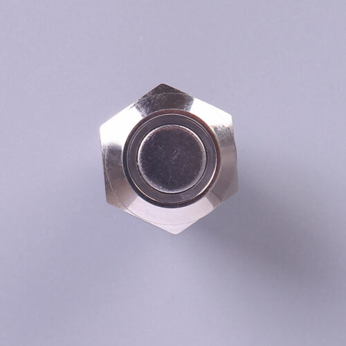 12mm Metal Annular Push Button Black Switch Ring LED Light Momentary Latch  S 