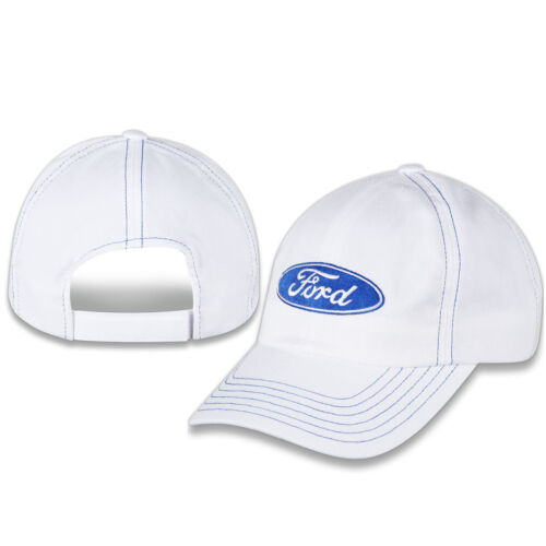 Cap FORD Oval Classic Logo CFS White Adjustable Unstructured Slouch Hat