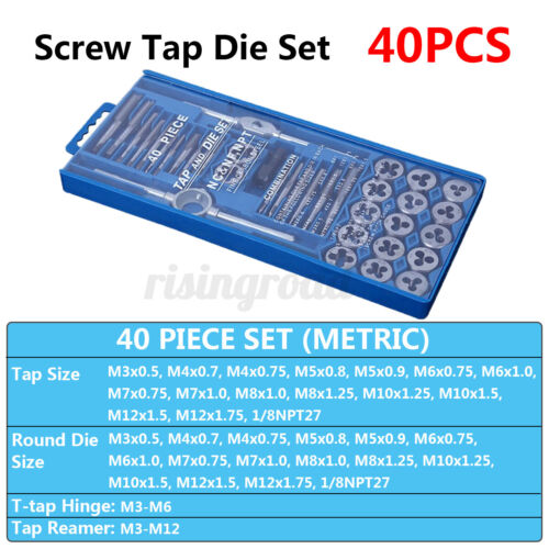 110/40/20PCS Tap and Die Set W/Case Alloy Steel METRIC Tools Threading Screw