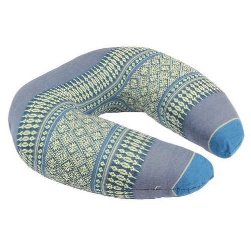 Nackenhörnchen Reisekissen Nackenkissen Flugkissen 29 cm Kapok Blau Grau