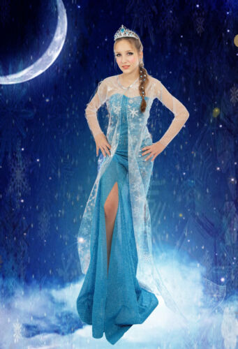 Adult Womens Frozen Princess Elsa Costume Cosplay Party Gown Fancy Dress Outfit