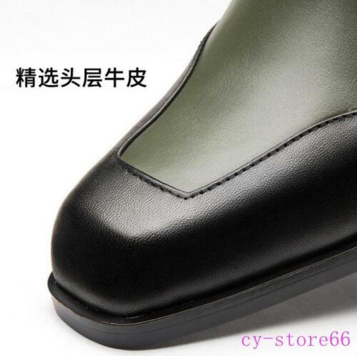 Details about   Mens Business Genuine Leather Dress Shoes Work Color Matching Splice Square Toe 