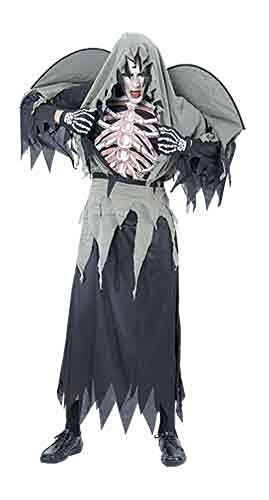 Adults Ladies Mens Halloween Warlock Skeleton Costume Onesize fits 8-14 Black 